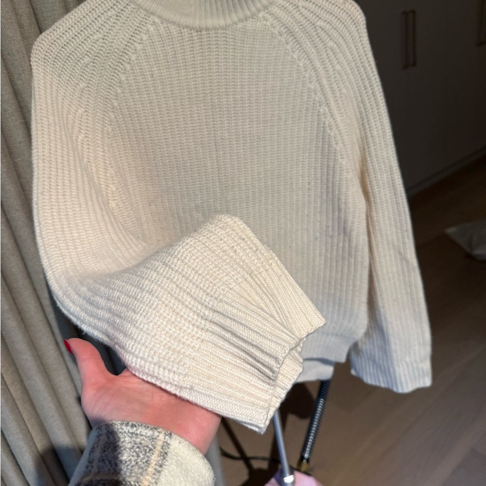 Cream Chunky Knit Cowl Neck Sweater